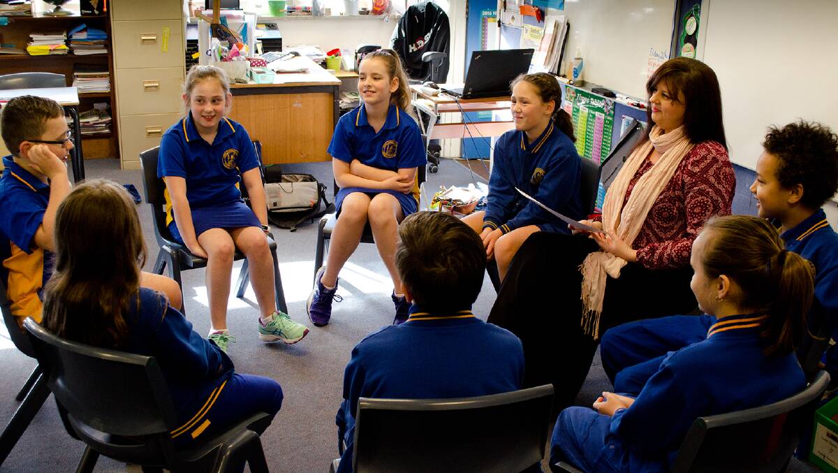 DISCUSSING IDEAS: Students at West Pennent Hills Primary School take part in an ethics class. More than 450 schools across the states have introduced ethics classes.