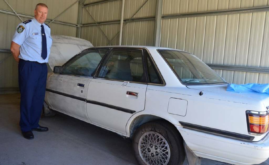 Car seized: Investigators found Mr Brown's DNA on Northam's Camry, pictured in a police holding yard, which had a smashed windscreen and front-end damage. 