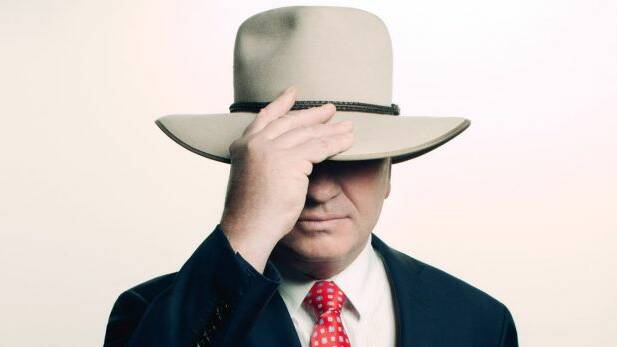 Barnaby Joyce as he appears in the new issue of GQ magazine. Photo: Edward Mulvihill
