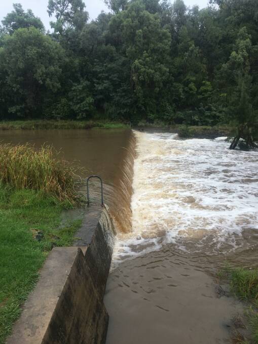 BE PREPARED: The Macintyre River at Inverell was swollen but not looking too threatening by yesterday afternoon, while the town was on floodwatch. Photo: Inverell SES