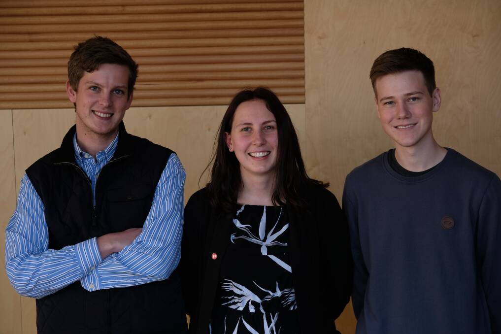 OPPORTUNITY: Henry Mollet, Stephanie Cox and Miles Archibald were among only 40 students to complete the newly established Sydney School of Entrepreneurship core unit over the weekend.