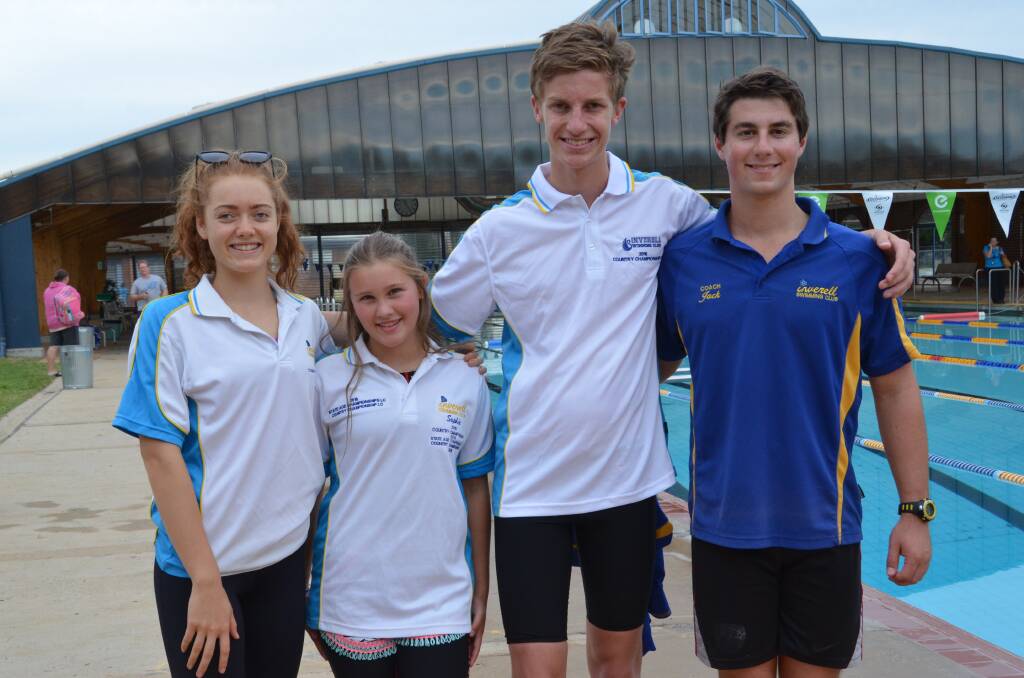 RACE READY: Hannah Wales, Sophie Mijic, Thomas Gibson and Jack Butler will dive into the action at Olympic Park in Sydney this weekend for the NSW Country Championships.