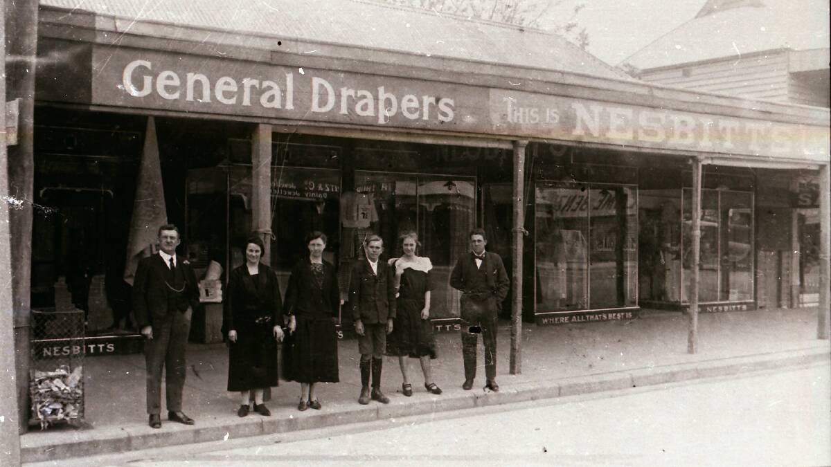 BEGINNINGS: Early days in front of the Nesbitt's retail presence in Inverell. 