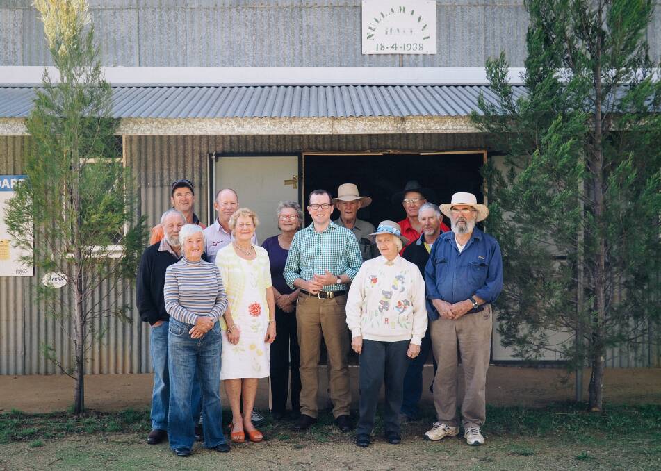 Members of the Nullamanna Public Hall and Recreation Reserve Trust met with Northern Tablelands MP Adam Marshall. Back row, left, Peter Lane, David Worsley, Cathy O'Brien Sloane, Geoff Mather, John Adams, Michael Mather. Front, Warren Brown, Irene Crowther, Bev Ewen, Adam Marshall, Leonie Mather, Fred Crowther.
