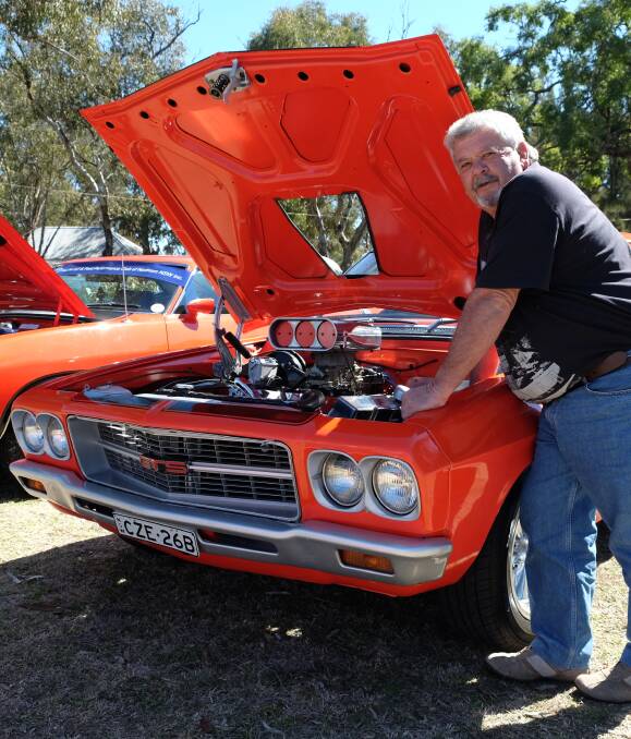 Jeff Warrener with his 1973 HQ that roars with a turbo 350 Chev engine, 750 Holley carburettor running a four-inch Ford differential. 