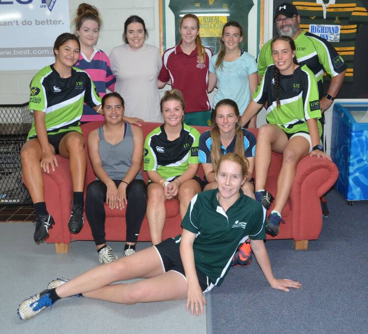 Team spirit: Highlander players were joined at training this week by three UNE Lions players. Photo: Heidi Gibson