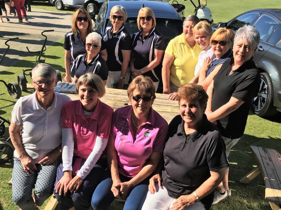 Winners: Members of the three top teams - Glen Innes, Inverell and Guyra - outside the Inverell Golf course clubhouse on Wednesday. Photo: Heidi Gibson