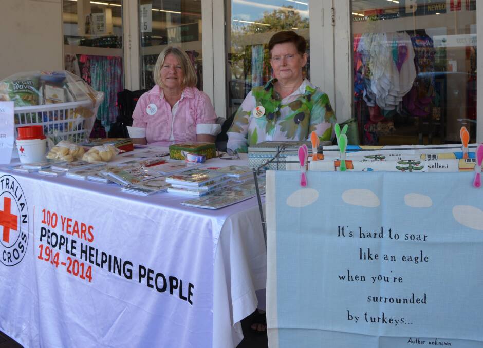 Manning the weekly stall: Cheryl Strahley and Virginia Rainger