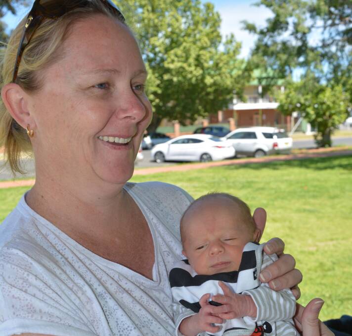 Youngest attendee: Liam Rex with mum Lisa Dunlop.
