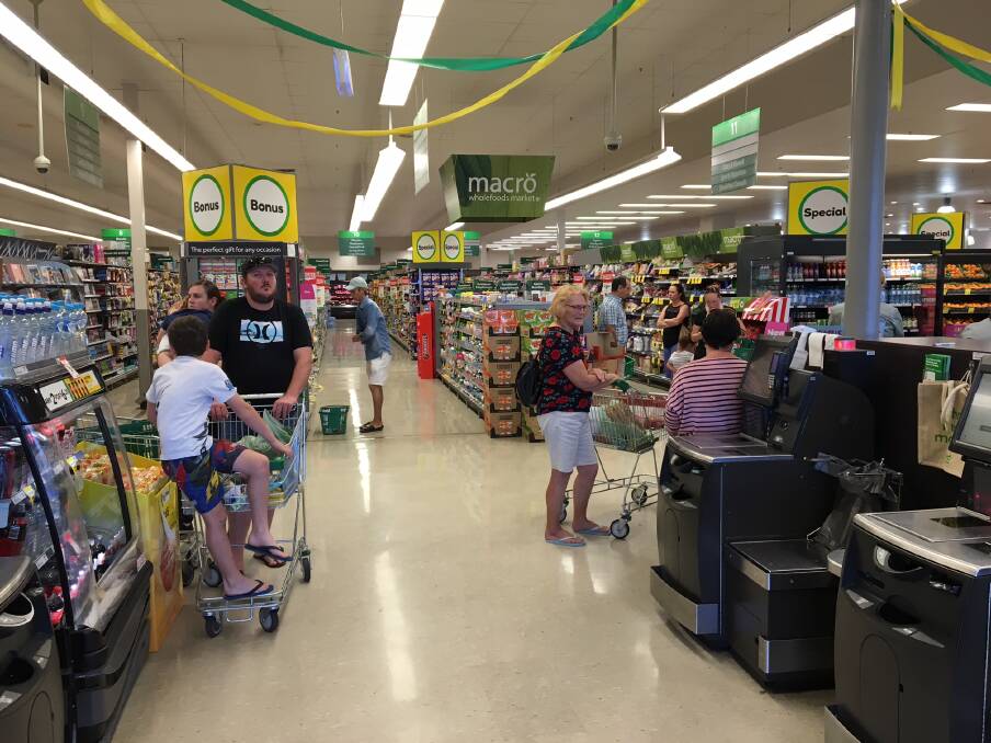Patient shoppers at Inverell Woolworths branch.