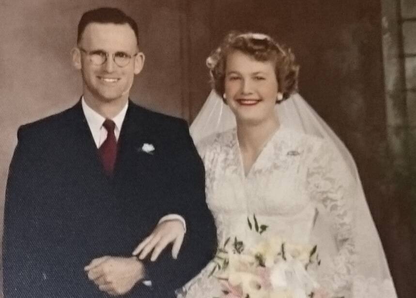 Ian and Mary Saunders were married in 1956.