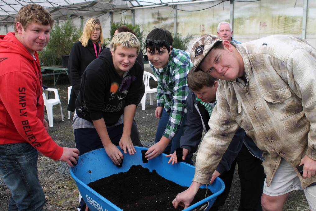  Rhys, Michaela, Nick, Will, and Will, John and Sam all took part in the recent BEST Food Garden tomato planting. Photo contributed