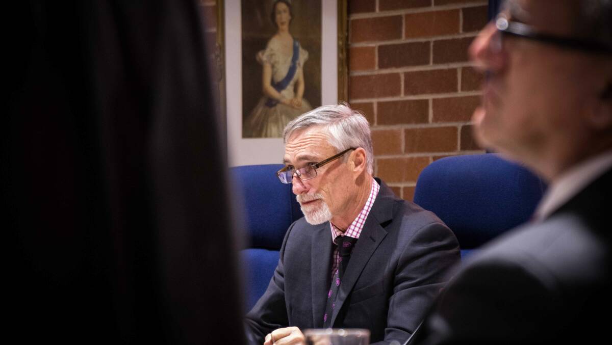 Inverell Mayor Paul Harmon at the council general meeting on April 26. Photo: SIMON McCARTHY.