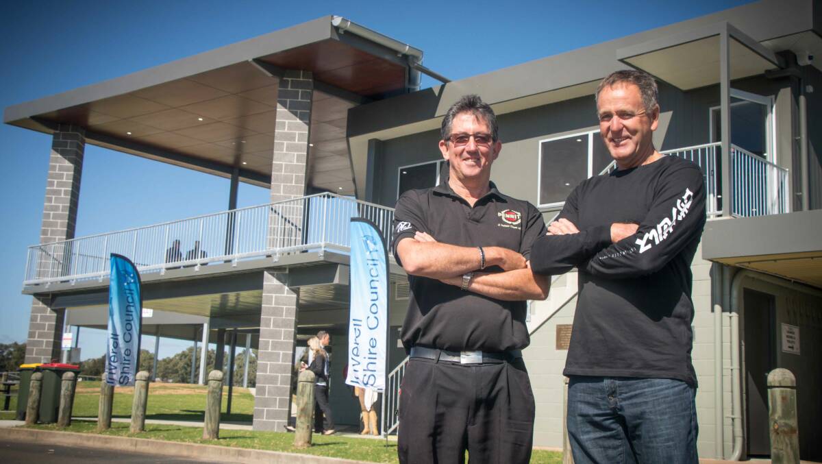 OPEN FOR BUSINESS: Inverell Sports Council's Steve Pearce and Kerry Stafford were happy to see the new Inverell Sports Complex clubhouse officially opened on Tuesday. Photo: SIMON McCARTHY.