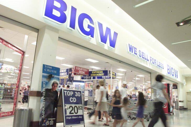 SPECIAL 0000000 big w.business,030128,pic brendan esposito,pic shows the big w store at pagewood sydney.woolworths,clothes,money.