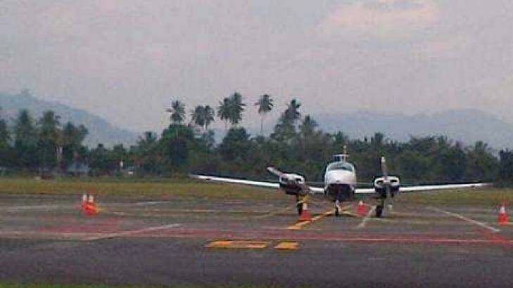 The Australian plane on the tarmac at t Manado's Sam Ratulangi airport.