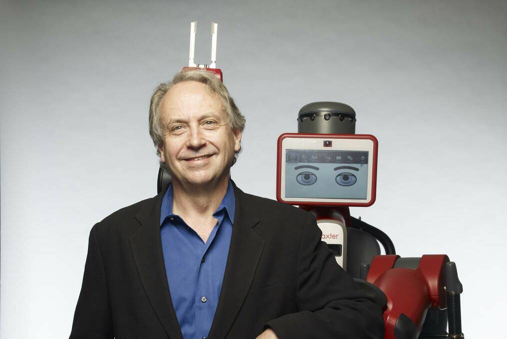 Electric dreams: Scientist Rodney Brooks with "Baxter". Photo: David Yellen