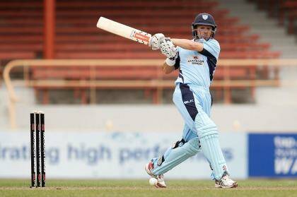 High hopes: Ed Cowan plays a stroke on the leg side during the Matador Cup. Photo: Brendon Thorne