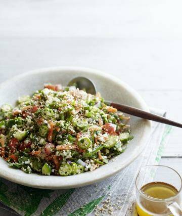 Raw cauliflower and tabouleh by Pete Evans. Photo: Supplied