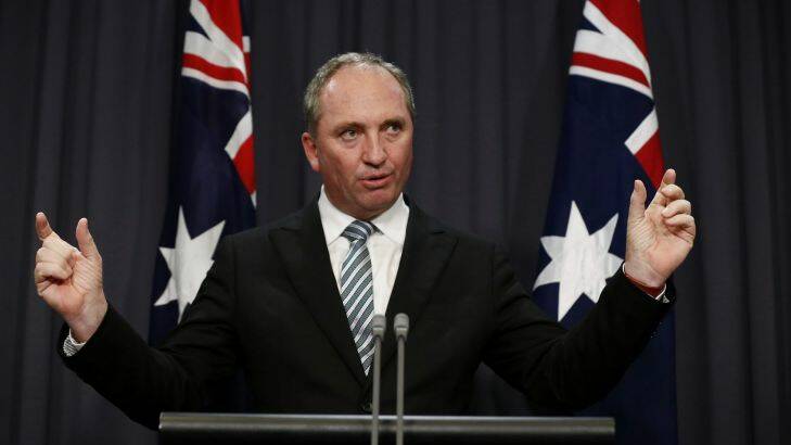 Deputy Prime Minister Barnaby Joyce addresses the media during a press conference at Parliament House in Canberra on Friday 24 March 2017. fedpol Photo: Alex Ellinghausen Photo: Alex Ellinghausen