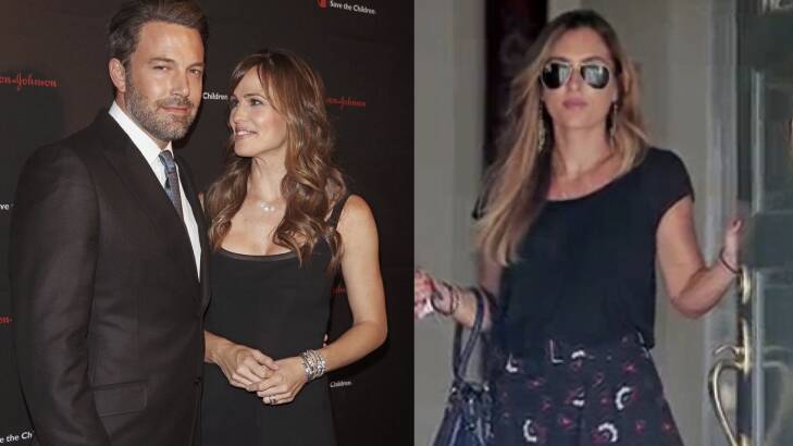 Ben Affleck has denied that an affair with Christine Ouzounian (far right) caused his split with Jennifer Garner. Photo: Getty, YouTube