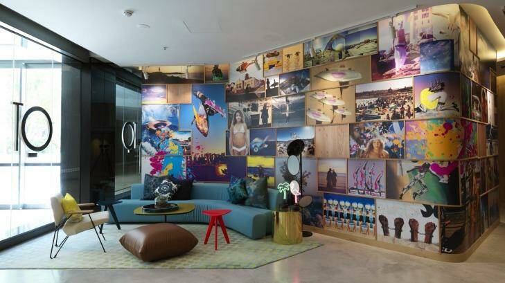 QT Bondi - Lobby & Shaun Gladwell Art Installation.