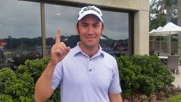 Ace: Anthony Brown sinks a 198-metre hole in one. Photo: @TOURMISS