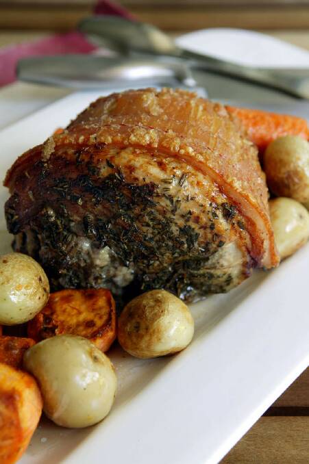 Brigitte Hafner's Italian-style roast pork <a href="http://www.goodfood.com.au/good-food/cook/recipe/italianstyle-roast-pork-20111019-29uy3.html?aggregate=513278"><b>(recipe here).</b></a> Photo: Jennifer Soo