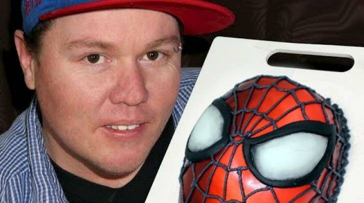 Keith 'ChoppA' Greenwith his Spiderman cake. His video showing how to make the cake has clocked up more than 27 million YouTube views. Photo: Supplied