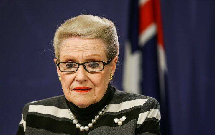 FAIRFAX NEWS
Speaker Bronwyn Bishop during the press conference to face the media over her travel expenses. 18th July 2015
Photograph Dallas Kilponen Photo: Dallas Kilponen