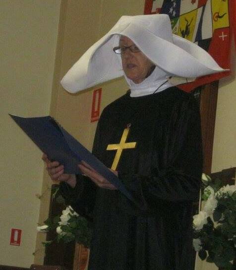 A Tyrolean nun (or Judi Toms, the mayor's wife).