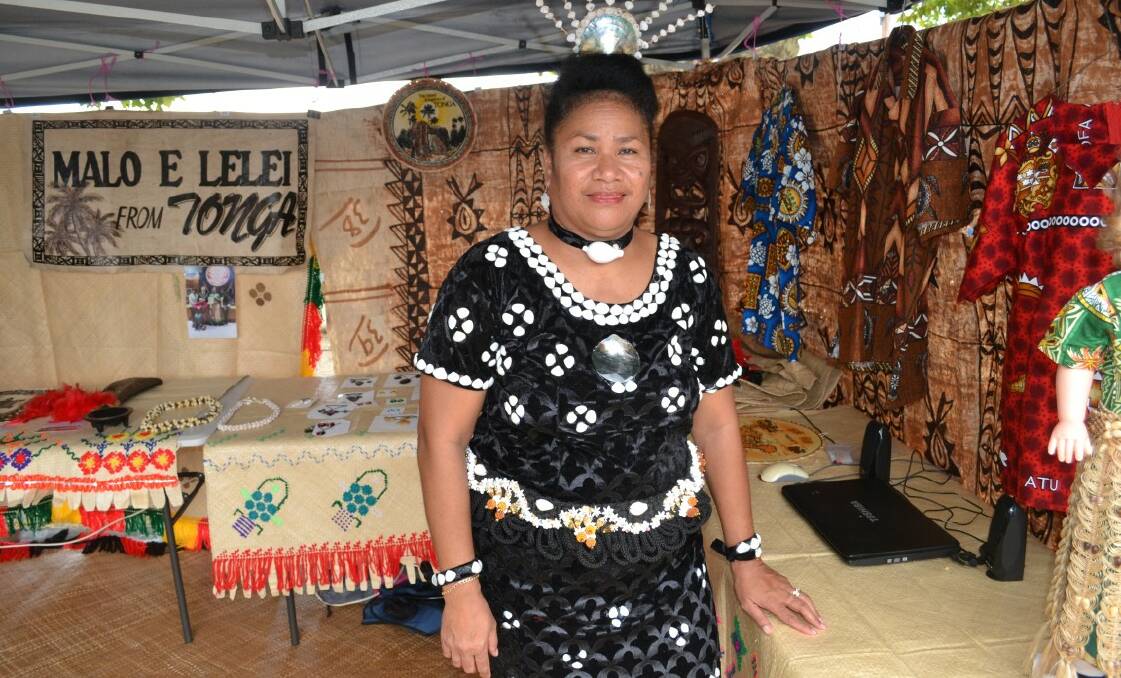 Lisa Chambers on the Tongan stand. Photo No 8606