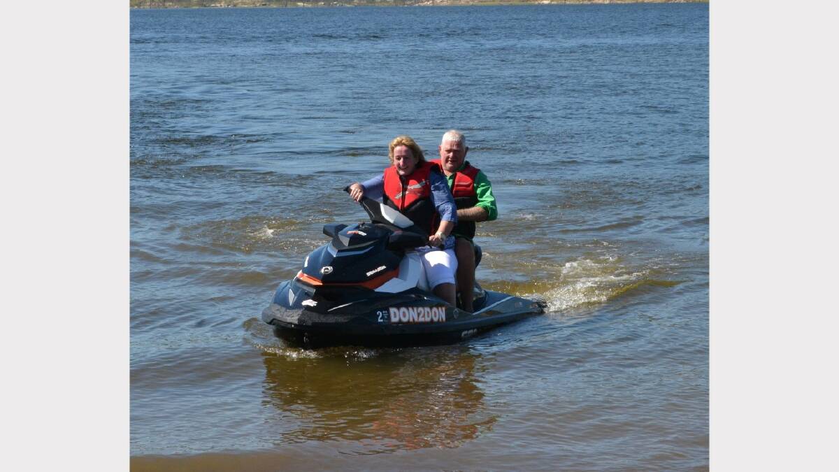Donna Gilmore and Col Grabham gave the jet ski a try out. No 9167
