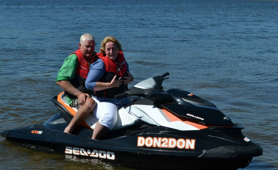 Donna Gilmore and Col Grabham gave the jet ski a try out. No 9165