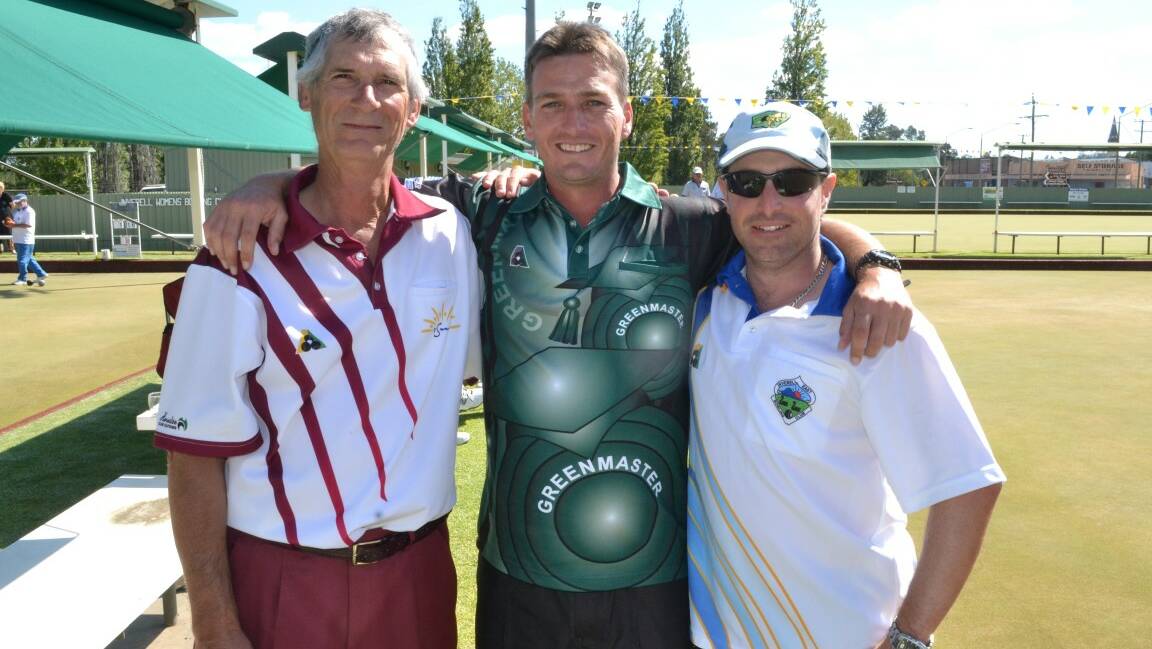 Russell Berghofer (one of the pairs winners), Brendon Baker (singles winner) and Clayton Rogers. No 9008
