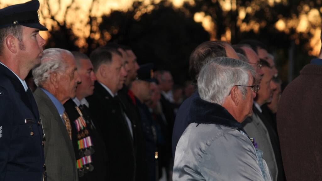 Both rows of returned Inverell servicemen on parade this morning.
