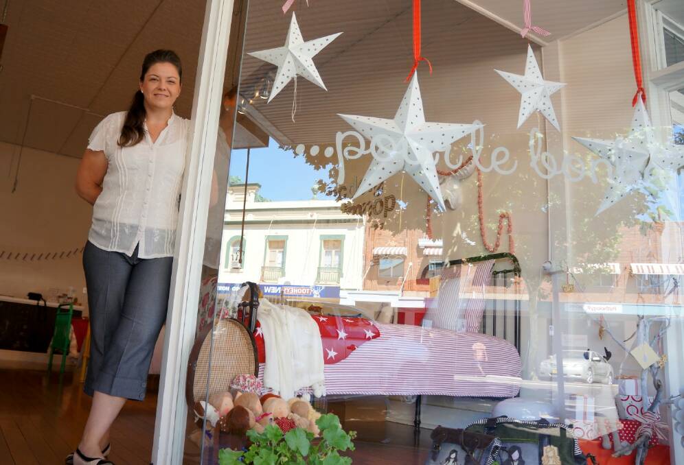 NEW BUSINESS: Kelly Horner with her shop pour le Bonheur yesterday, which opened just in time for Christmas.