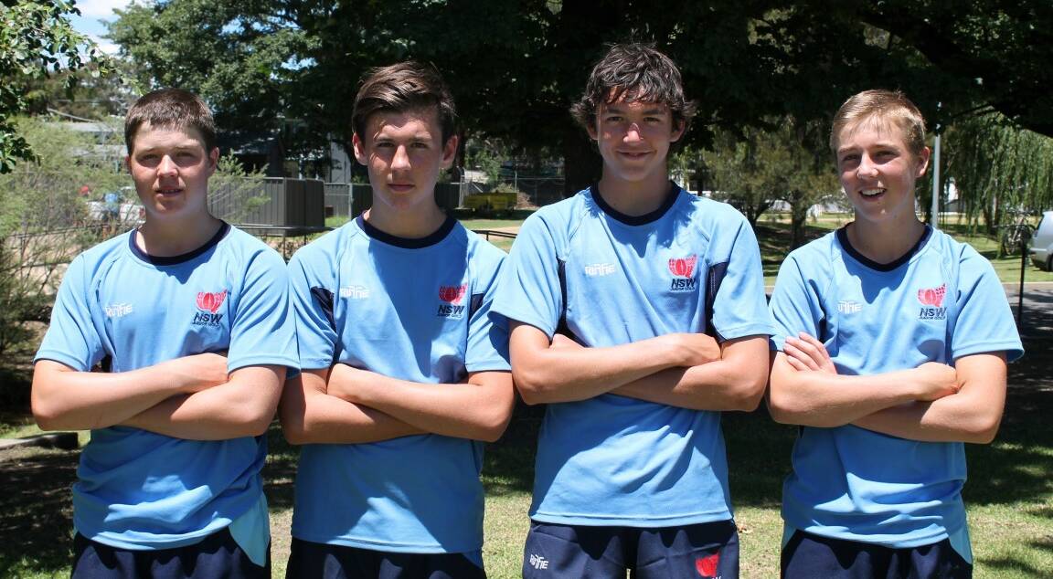 SELECTED: Four players from the Inverell Highlanders (l to r) Sean McLachlan, Xavier Bundock, Brady Mather and Zane Salmon look forward to the experience of testing themselves against some of the top teams in the country.