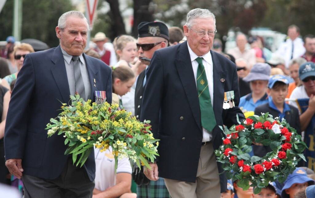 Wreaths were laid by the Korean Veterans and Vietnam Veterans associations.