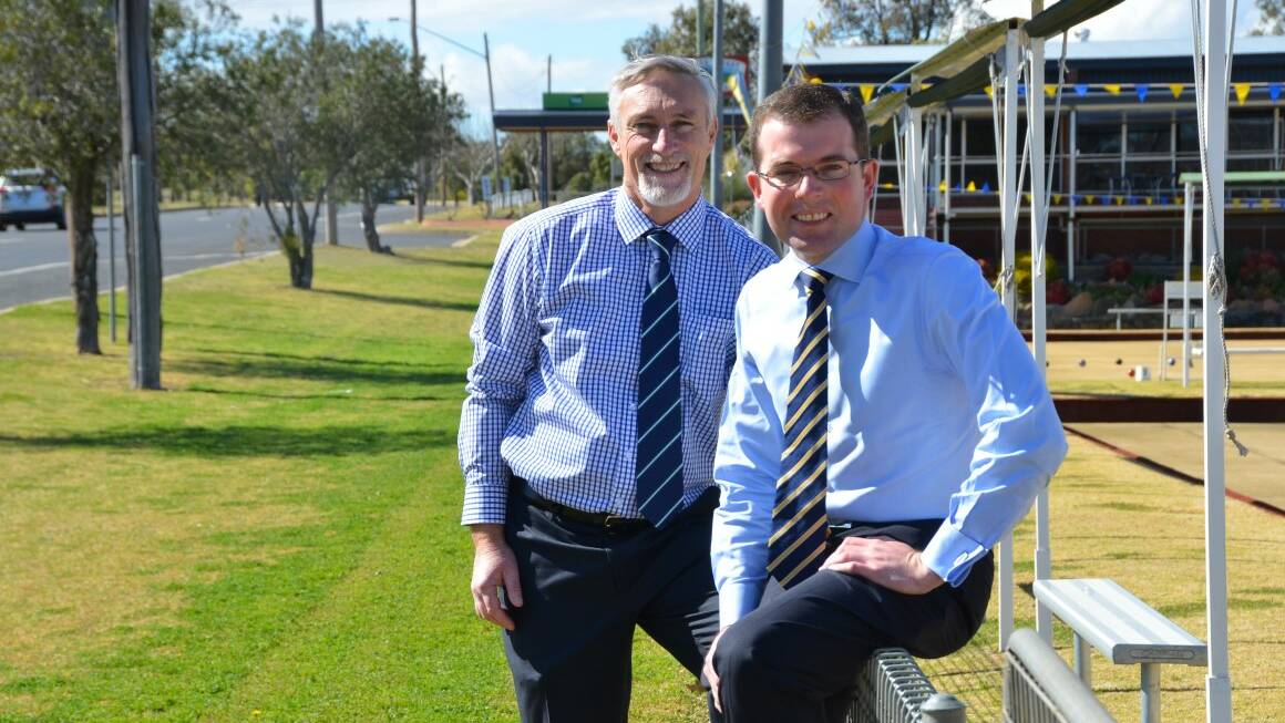 DEVELOPMENT: Mayor Paul Harmon and the Member for Northern Tablelands Adam Marshall beside the site of the new construction. 