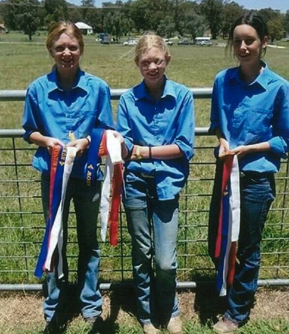 CHAMPS: Yvette and Zara Lewis and Emily Riys. The Lewis sisters have been in the saddle since the age of two-and-a-half.