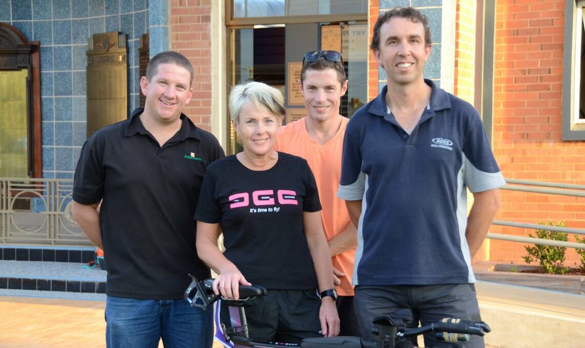 HARD COMPETITION: Corey Borthwick, Lisa Frost, Chris Hamilton and Brad Hilton will tackle the Port Macquarie Ironman event this weekend, and all of them said they will be happy just to finish the tough event.