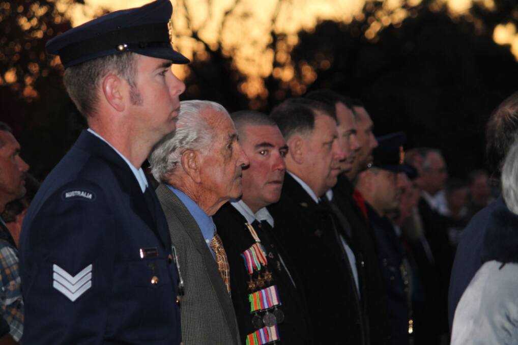 Inverell's returned servicemen on parade at the dawn service at 6am this morning