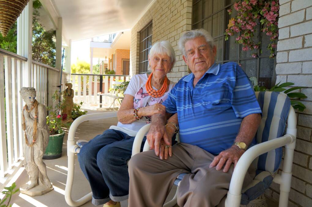 60 YEARS TOGETHER: 'Tooty' and Russell Rolfe in their favourite spot on the veranda; next to each other.