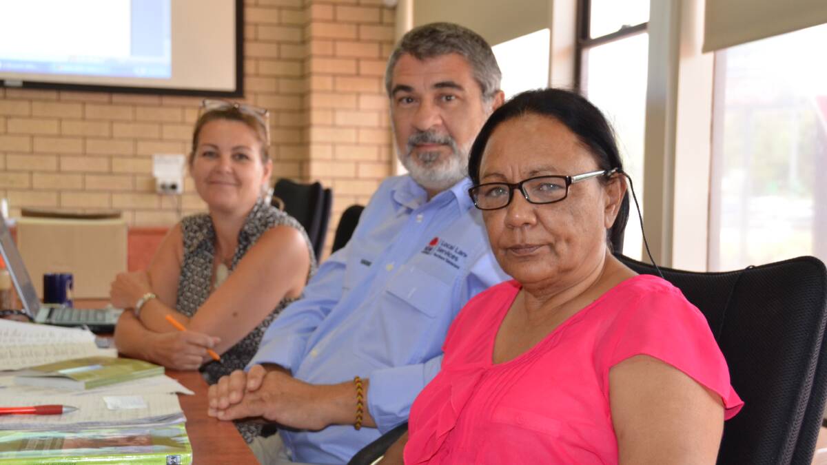 RECORDING LANGUAGE: Kerry Hardy, Harry White and Bernadette Duncan meet to discuss some of the finer points of a soon-to-be-published book on local Aboriginal languages.