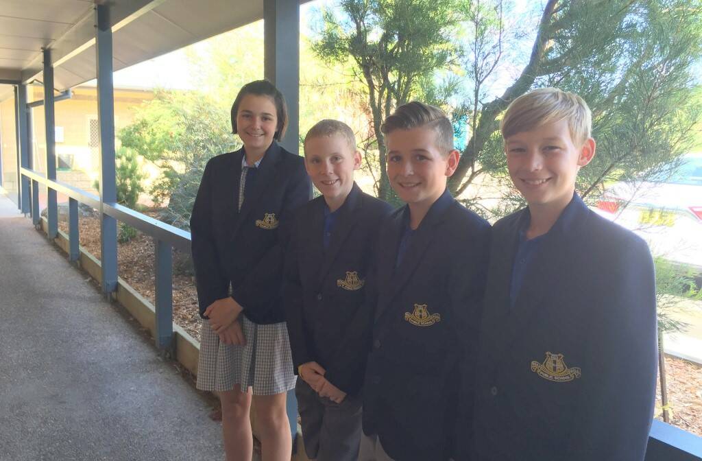 The Ross Hill Rebutters, Kobee Luxford, Sam Flood, Zac Campbell and Brock Holder were in the Premiers’ debating challenge.