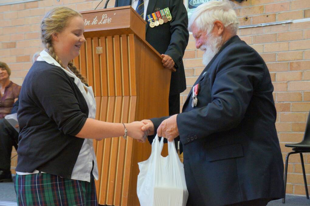Before Macintyre High students head to Gallipoli, they were presented with several gifts by Inverell's RSL sub branch.
