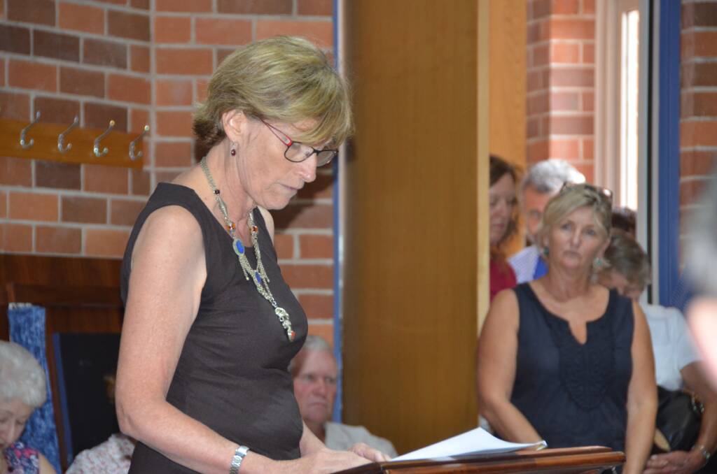 CONCERNS: Concerned Inverell Ratepayers Association president Caroline Wilson speaks at Wednesday’s council meeting.