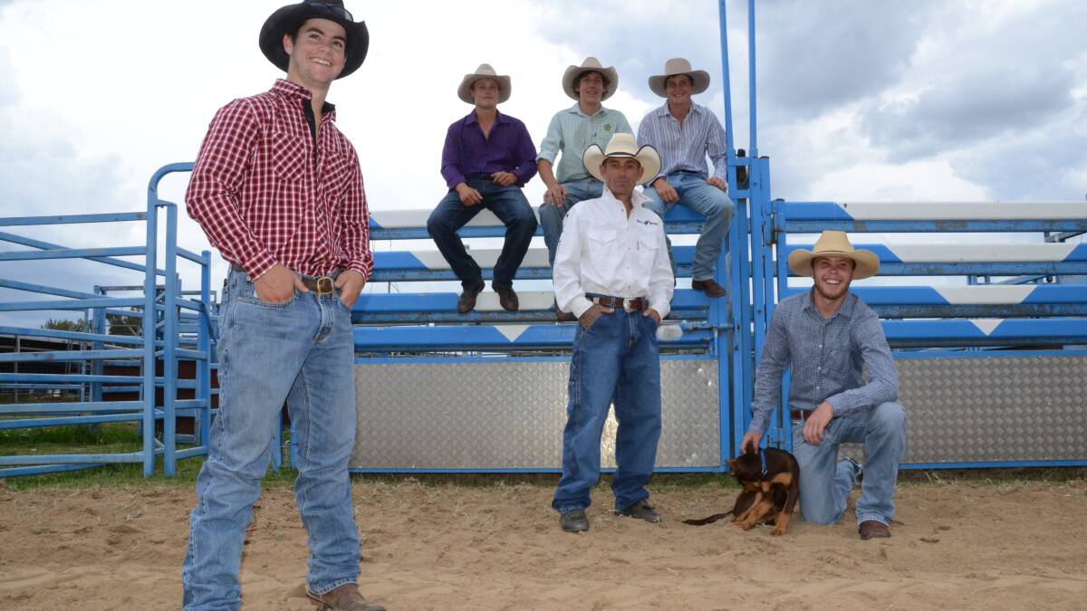 READY TO RIDE: Local bull and bronc riders Codey Hodges, Josh Stewart, Mark Gatt, Andrew Caine, Cody Woodward and Justin Caine will be pitting themselves against hundreds of kilograms of prime stock in an eight-second bout for rodeo fame.