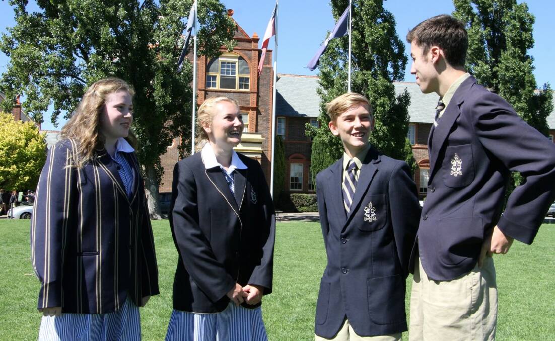Sophia Rosberg and Bonnie Bremner, pictured with fellow new TAS students from Inverell Wally Bremner and George Lane, were part of history last week being amongst the first senior girls to start at TAS.